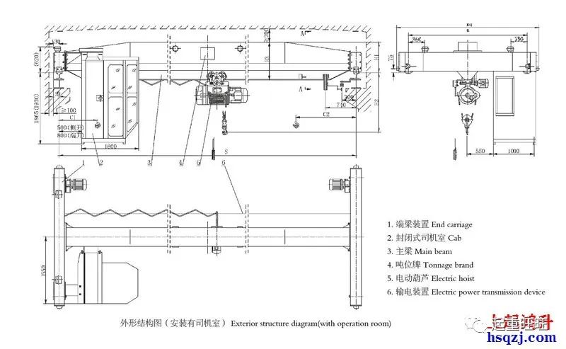 LDA型2噸行車外形結構圖