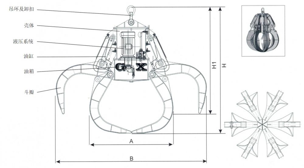 DYZ電動液壓多瓣抓斗外形尺寸圖.jpg