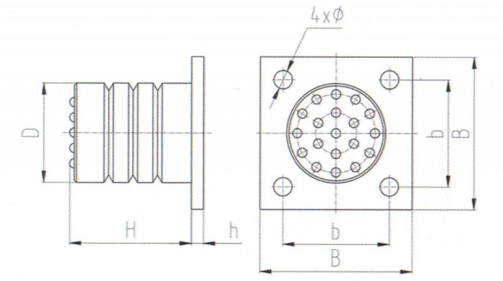 HCDT-C法蘭盤(pán)型電梯緩沖器外形尺寸圖.jpg