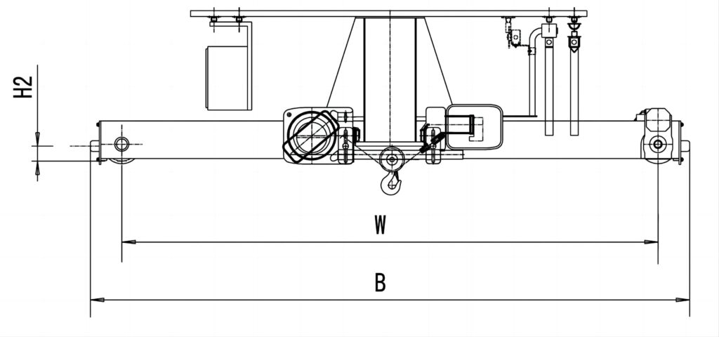2噸歐式單梁起重機結(jié)構(gòu)圖